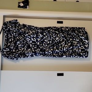 Blue Patterned Knee Length dress with sleeves